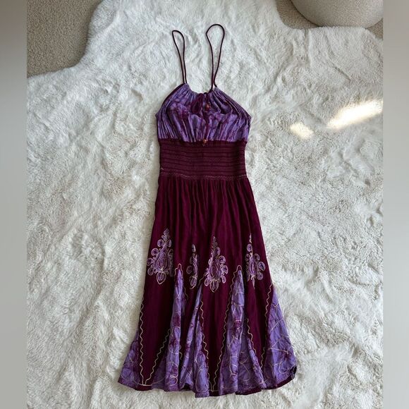 Hippie purple made in india embroidered hippy midi dress - Picture 12 of 15